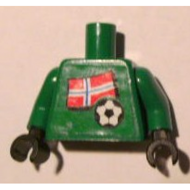 green torso soccer norwegian goalie norwegian flag sticker front white number sticker back pattern specify number in listing green arms black hands