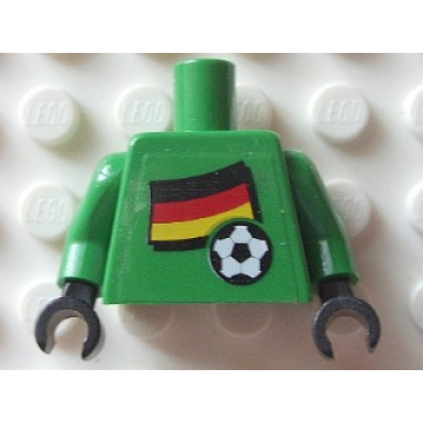 green torso soccer german goalie german flag sticker front white number sticker back pattern specify number in listing green arms black hands