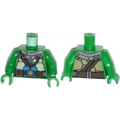 green torso turtle shell with gauge and blue diving bottles pattern green arms green hands