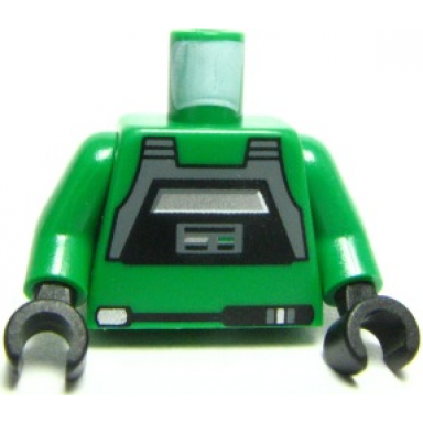 green torso sw rebel a-wing pilot pattern green arms black hands