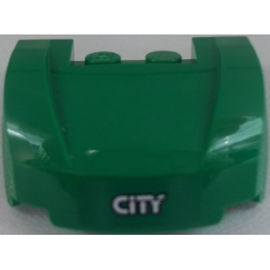 green vehicle mudguard 3 x 4 x 1 2 3 curved front with city on green background pattern sticker - set 60052
