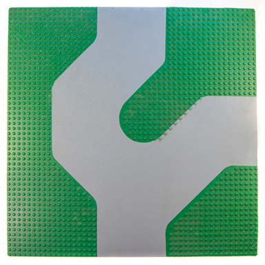 green baseplate road 50 x 50 with 3-way curve
