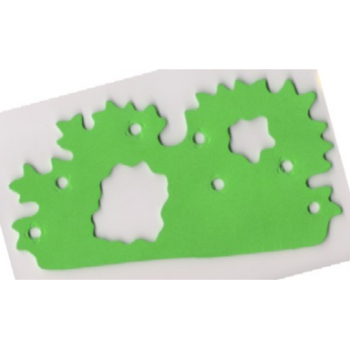 green foam scala bush 22 x 12 with 2 cutouts and 7 holes