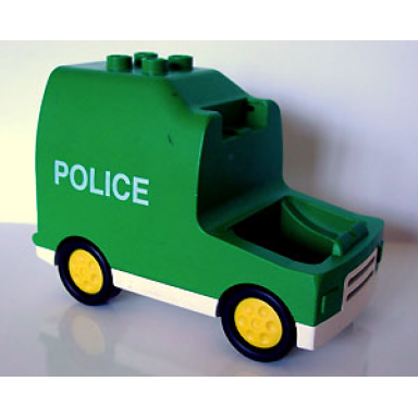 green duplo van paddy wagon type 2 with police pattern