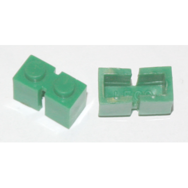 brick 1 x 2 without bottom tube slotted with 2 slots opposite