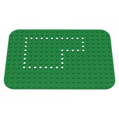 green baseplate 14 x 20 with rounded corners and set 355 dots pattern