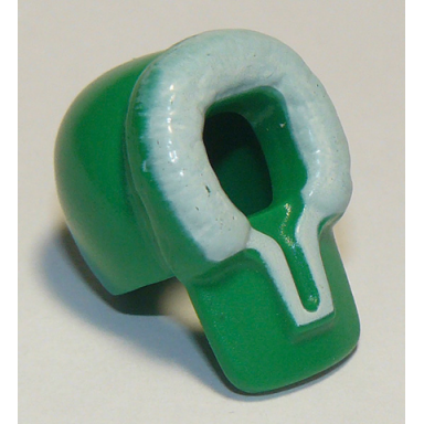 green minifigure headgear hood fur-lined with white fur pattern
