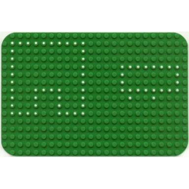 green baseplate 16 x 24 with rounded corners and set 362 550 dots pattern