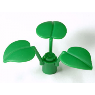 plant stem with stud and 3 large leaves