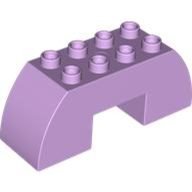 lavender duplo brick 2 x 6 x 2 slope curved double with 2 x 2 cutout on bottom