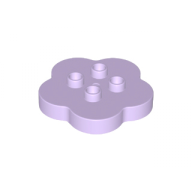 lavender duplo brick round 4 x 4 flat top scalloped with 2 x 2 studs