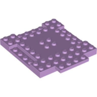 lavender brick modified 8 x 8 x 2 3 with 1 x 4 indentations and 1 x 4 plate