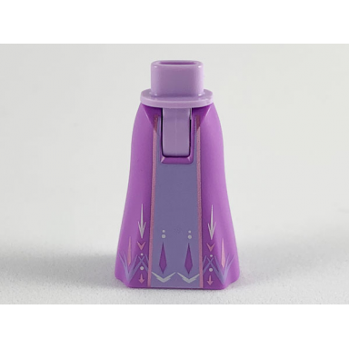 lavender mini doll hips and skirt full length with lavender middle and arendelle pattern - thick hinge