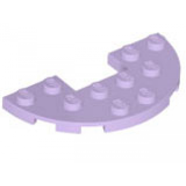 lavender plate round half 3 x 6 with 1 x 2 cutout