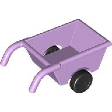 lavender duplo wheelbarrow with thick black wheels