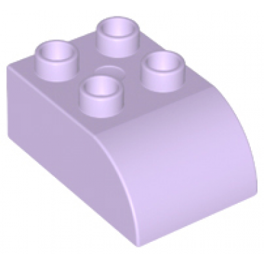 lavender duplo brick 2 x 3 slope curved