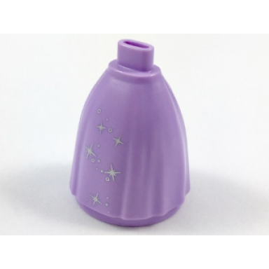 lavender mini doll skirt long full with silver stars pattern fairy godmother