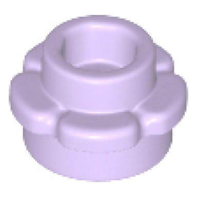 lavender plate round 1 x 1 with flower edge 5 petals