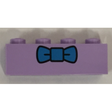 lavender brick 1 x 4 with dark azure bow tie pattern krusty the clown