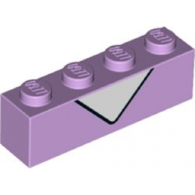 lavender brick 1 x 4 with white triangle and black line pattern brickheadz daisy duck chest