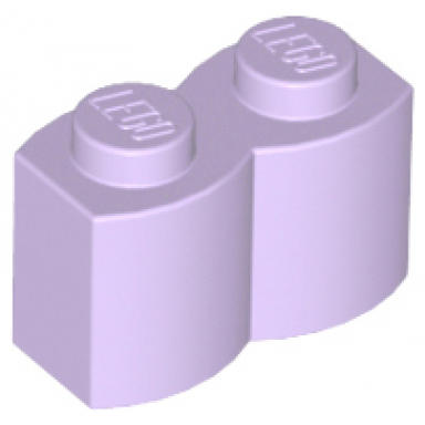 lavender brick modified 1 x 2 with log profile