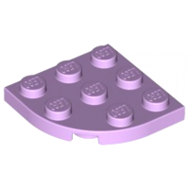 lavender plate round corner 3 x 3