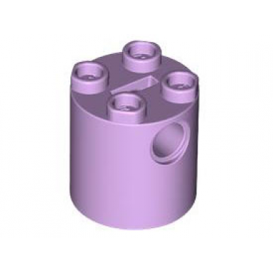 lavender brick round 2 x 2 x 2 robot body - with bottom axle holder x shape orientation