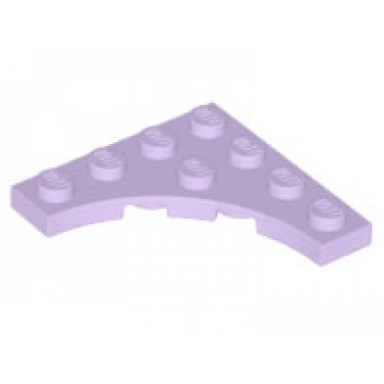 lavender plate modified 4 x 4 with 3 x 3 curved cutout
