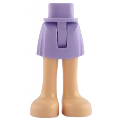 lavender mini doll hips and skirt with molded light nougat legs pattern - thin hinge
