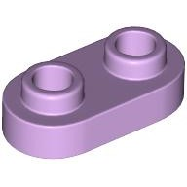 lavender plate round 1 x 2 with open studs
