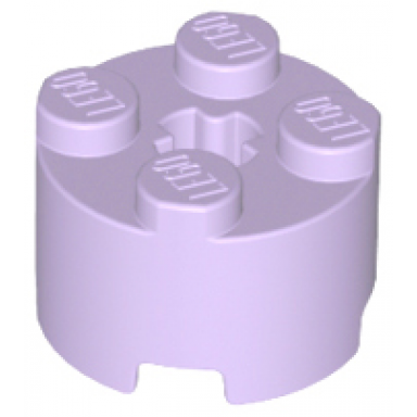 lavender brick round 2 x 2 with axle hole