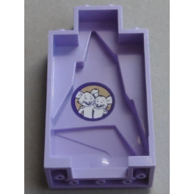 lavender rock panel 2 x 4 x 6 with white rabbits on inside pattern sticker - set 41177