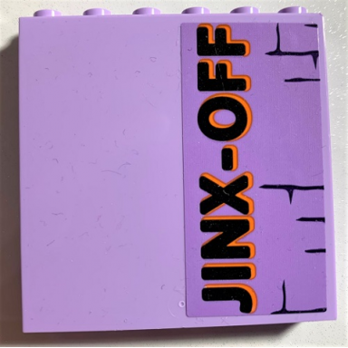 lavender panel 1 x 6 x 5 with brick wall and black jinx-off pattern sticker - set 75978