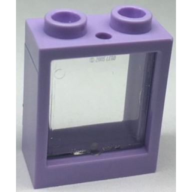 lavender window 1 x 2 x 2 flat front with trans-clear glass 60592 60601