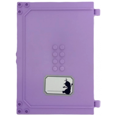 lavender container book cover half 16 x 12 x 2 2 3 storybook adventures with name label with dark blue olaf silhouette on white background pattern sticker - set 43175