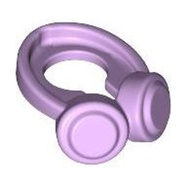 lavender minifigure headphones around neck