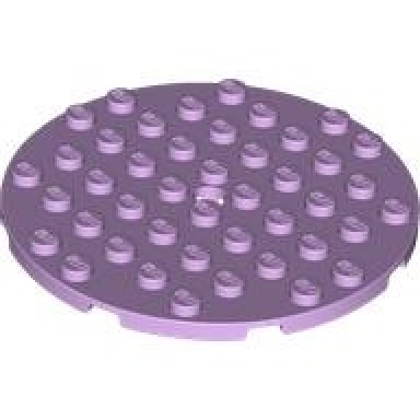lavender plate round 8 x 8 with hole