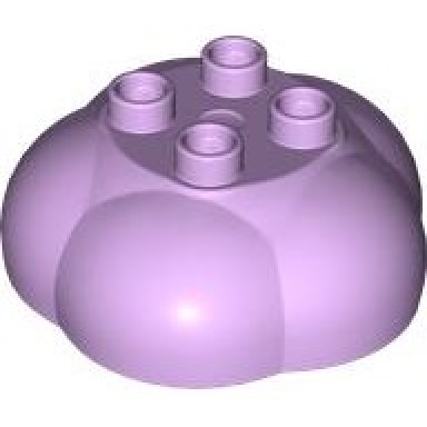 lavender duplo plant tree top bush 4 x 4 with 4 top studs and curved sides