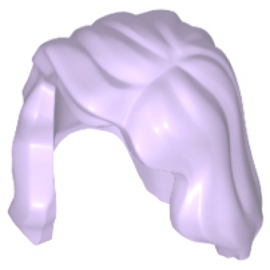 lavender minifigure hair female mid-length with part over right shoulder