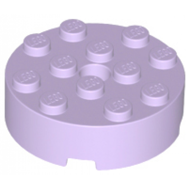 lavender brick round 4 x 4 with hole