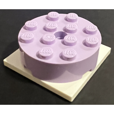 lavender turntable 4 x 4 x 1 1 3 with white square base locking 87081 61485