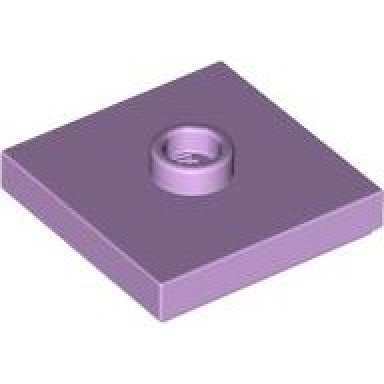 lavender plate modified 2 x 2 with groove and 1 stud in center jumper