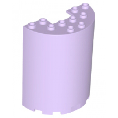 lavender cylinder half 3 x 6 x 6 with 1 x 2 cutout