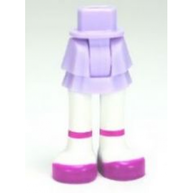 lavender mini doll hips and skirt layered white legs and magenta shoes with ankle straps pattern - thick hinge