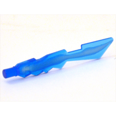 trans-dark blue minifigure weapon sword jagged edges with marbled white pattern