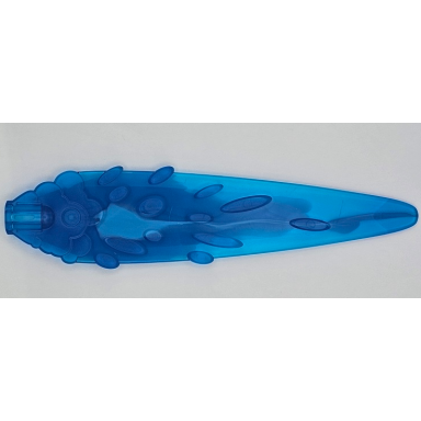 trans-dark blue flame vapor trail with axle hole and ovals with marbled dark azure pattern