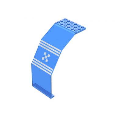 trans-dark blue panel 10 x 6 x 11 with futuron stripes pattern