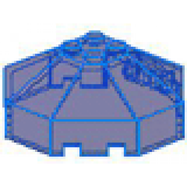 trans-dark blue windscreen 6 x 6 x 2 octagonal canopy without axle hole