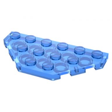 trans-dark blue wedge plate 3 x 6 cut corners