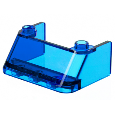 trans-dark blue windscreen 3 x 4 x 1 1 3 with 2 studs on top